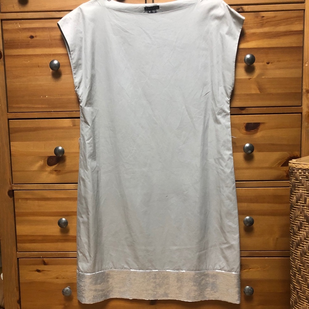 Theory Shift Dress with Sequined Hem